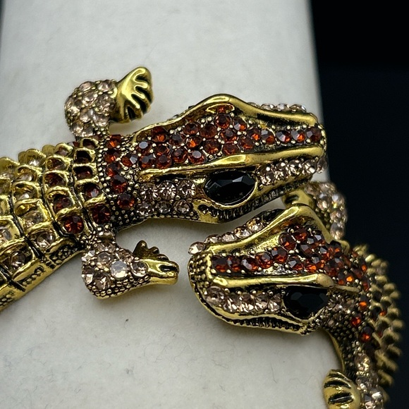 Vintage Kenneth Jay Lane Reptile Hinged Bracelet - Picture 4 of 7